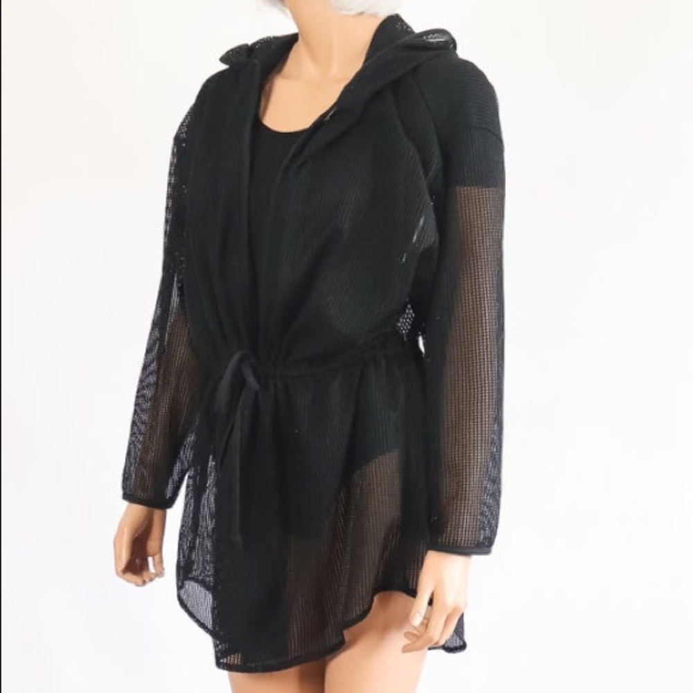 Black Fish Net Hoodie
